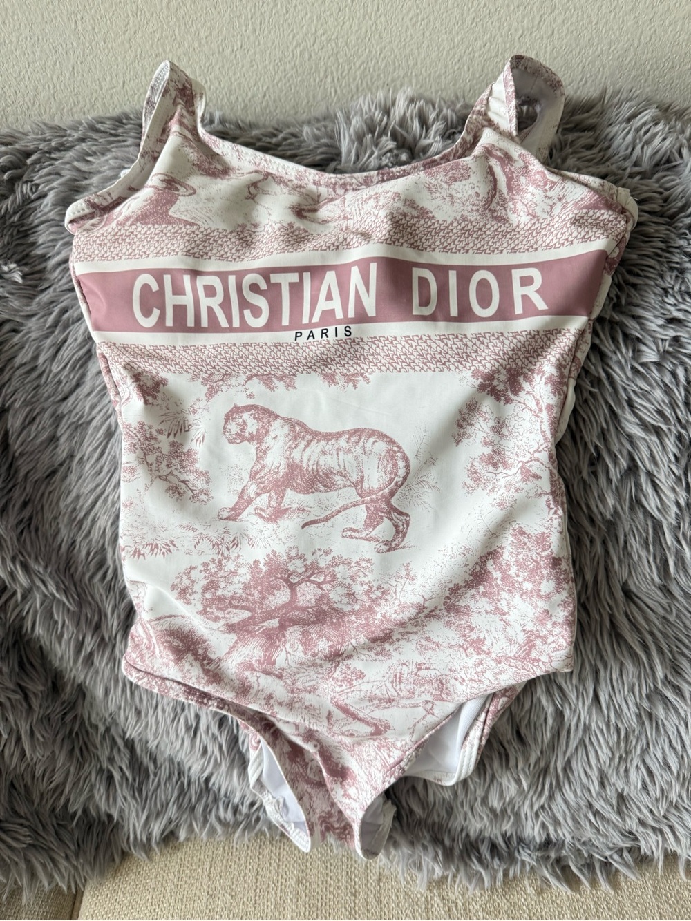Dior One-Piece Bodysuit in Pink and White Toile - Picture 3 of 7